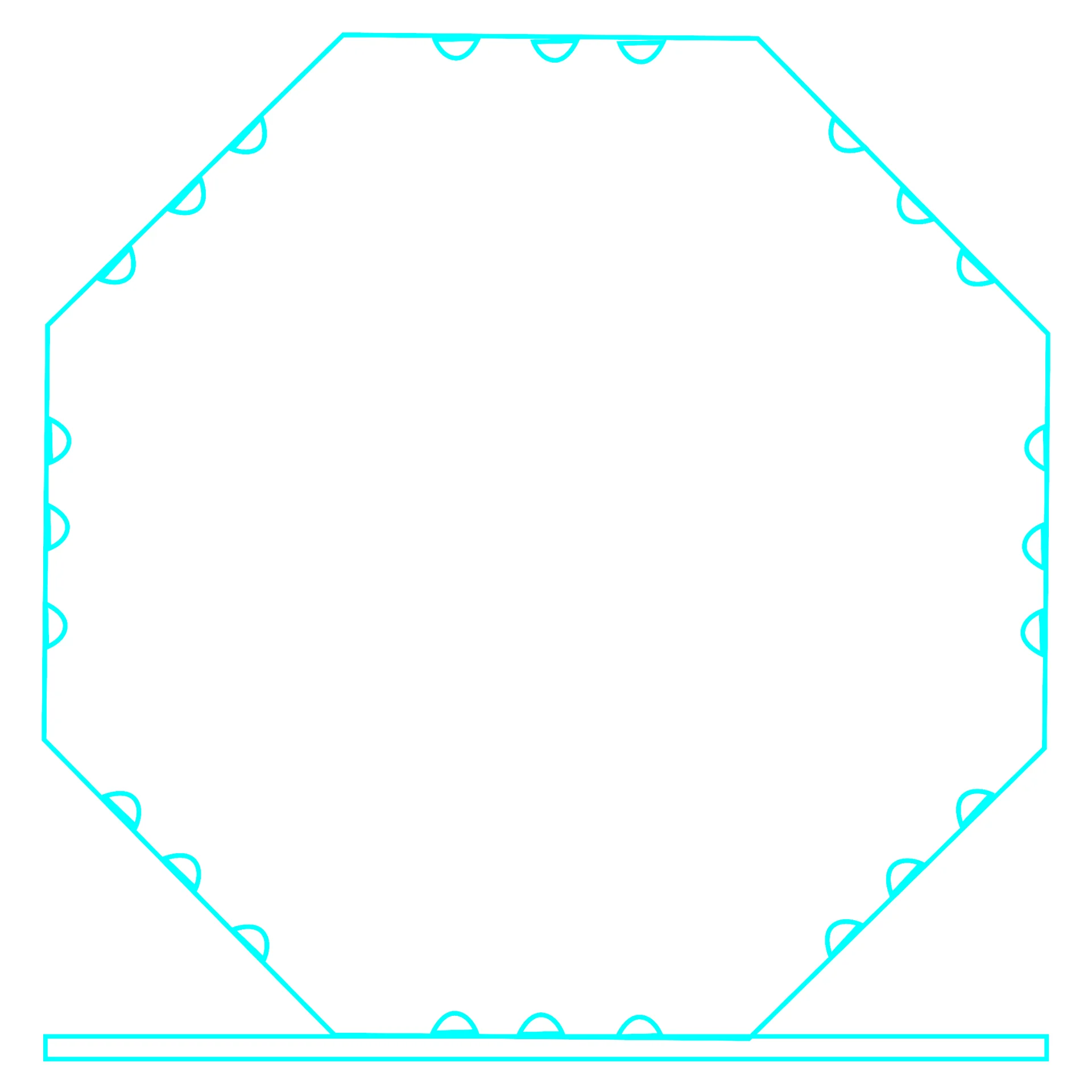 Galvano Cristal Octagonal 2376