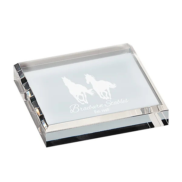Acrílico Cuadrado Clear Pisapapeles BACO044
