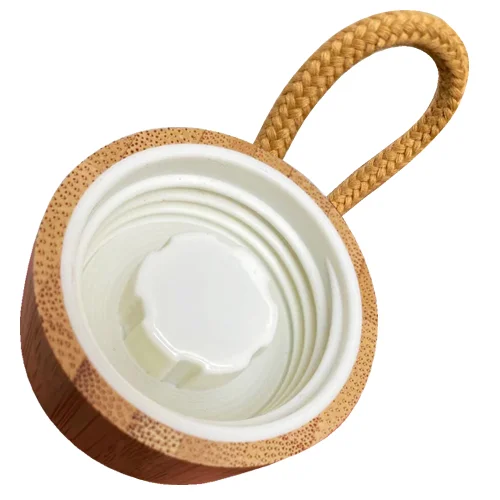 Botella Vidrio con tapa Bamboo M32