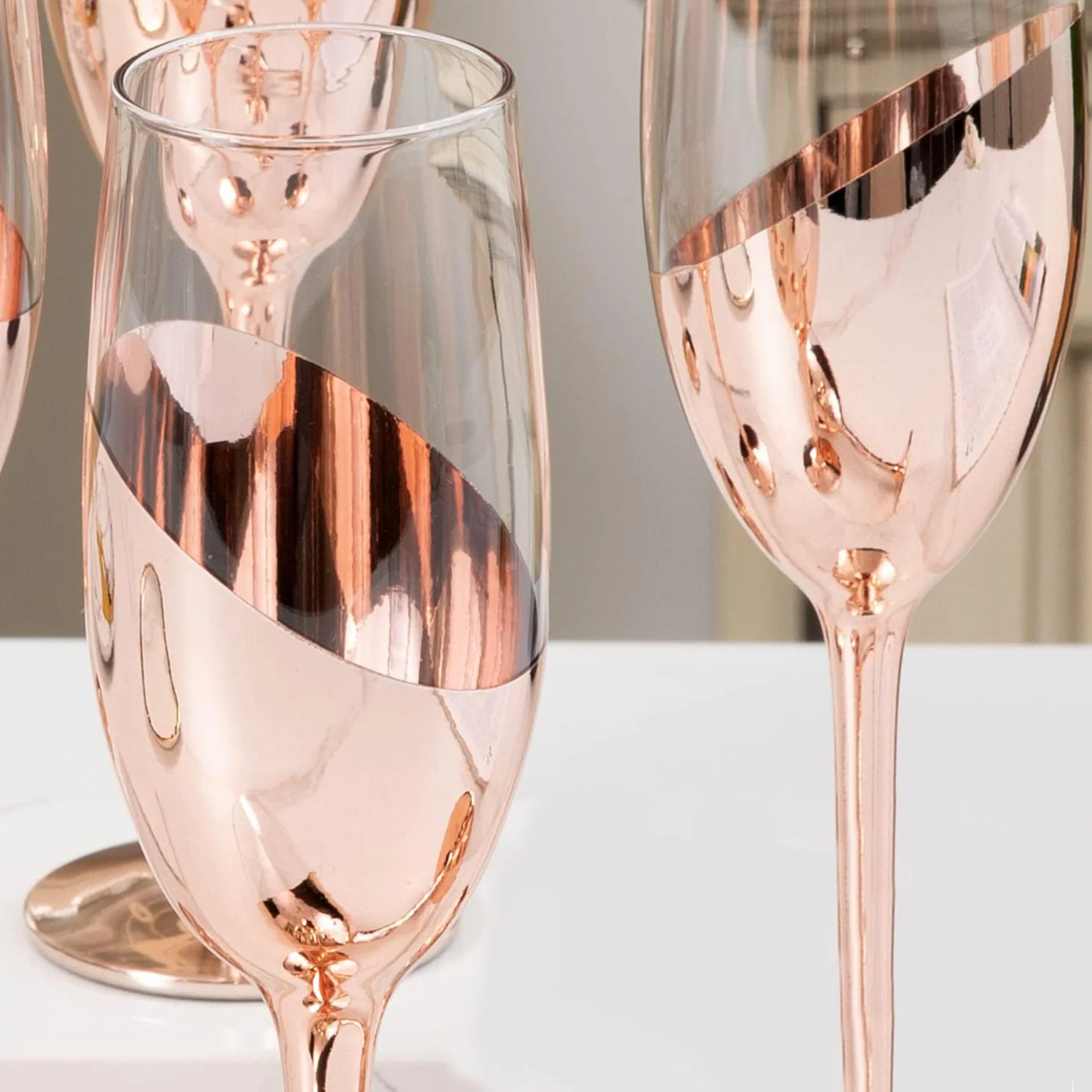 Set de 4 Copas Champagne Encobrizadas M85
