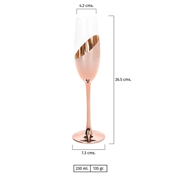 Set de 4 Copas Champagne Encobrizadas M85