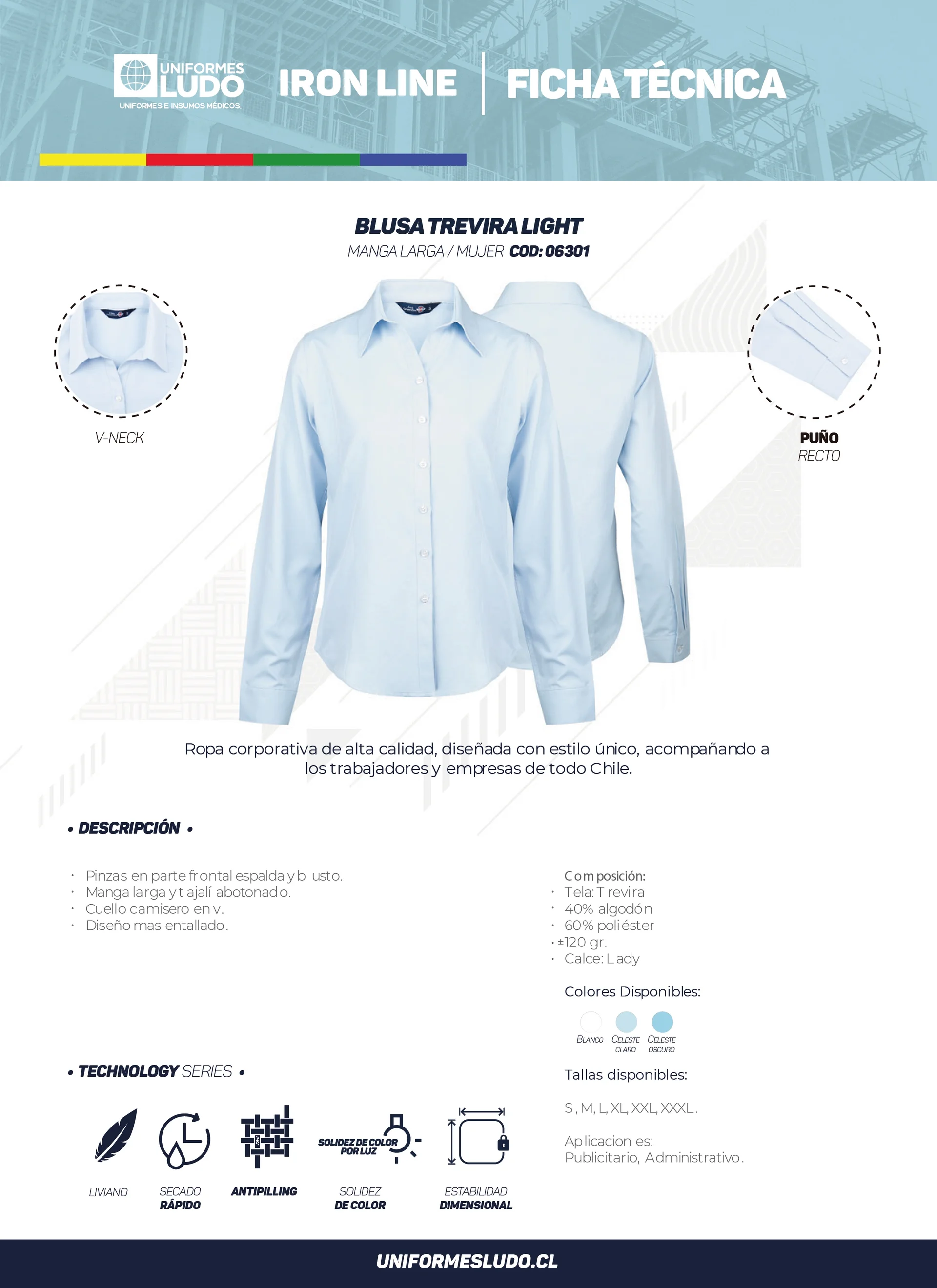 Blusa Trevira Light Manga Larga Mujer