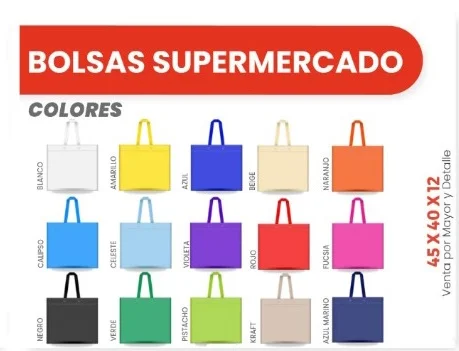 BOLSAS SUPERMERCADO 45X40X12