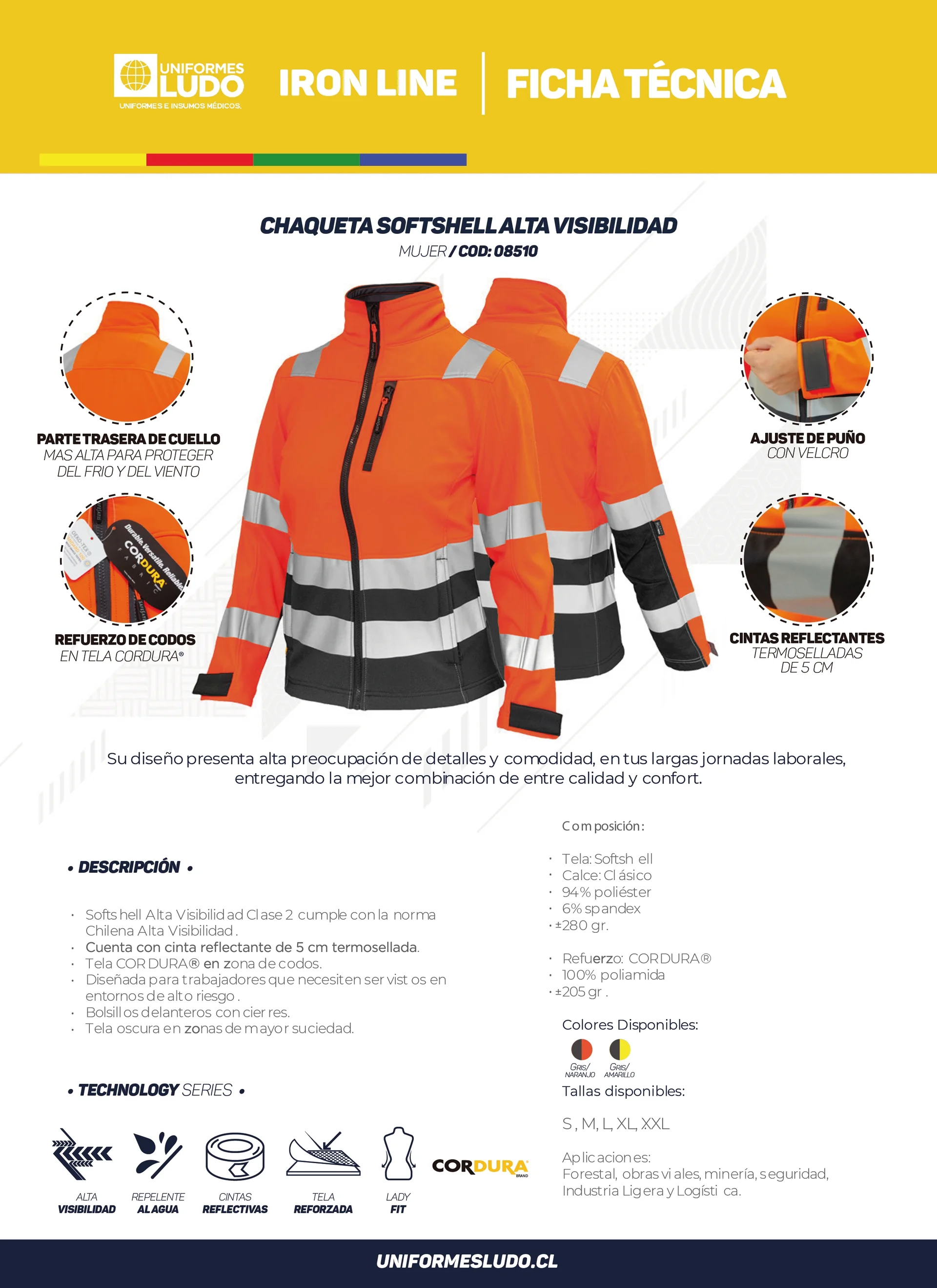 Chaqueta Softshell Alta Visibilidad Mujer Clase 2