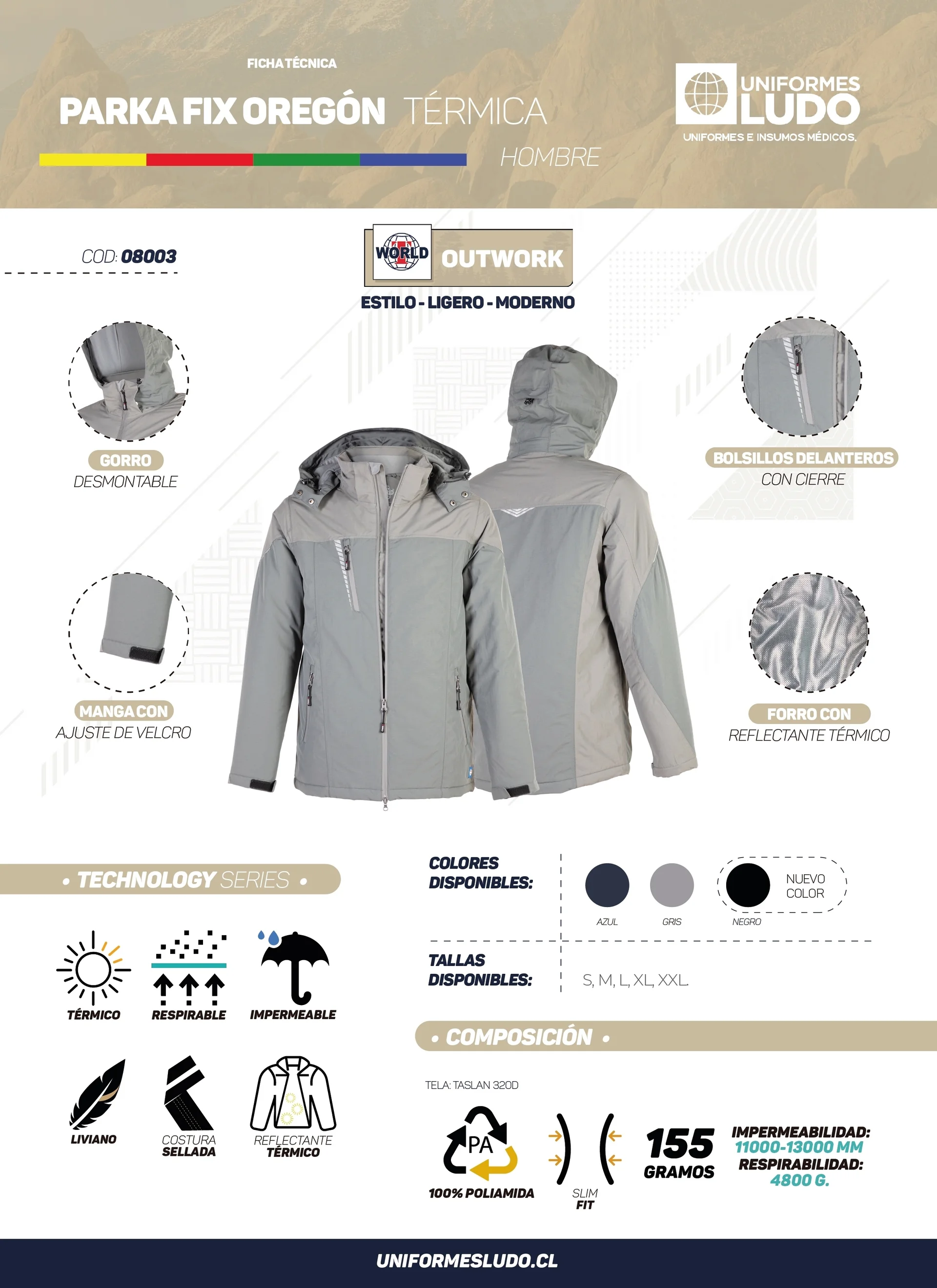 Parka Fix Oregón Térmica Hombre