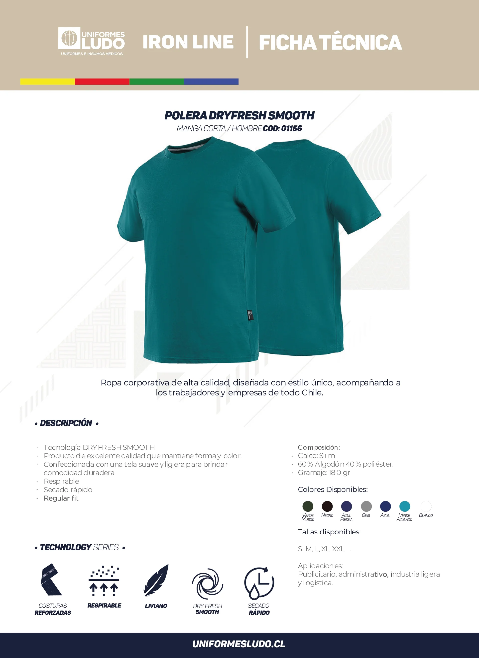 Polera dryfresh smooth manga corta hombre