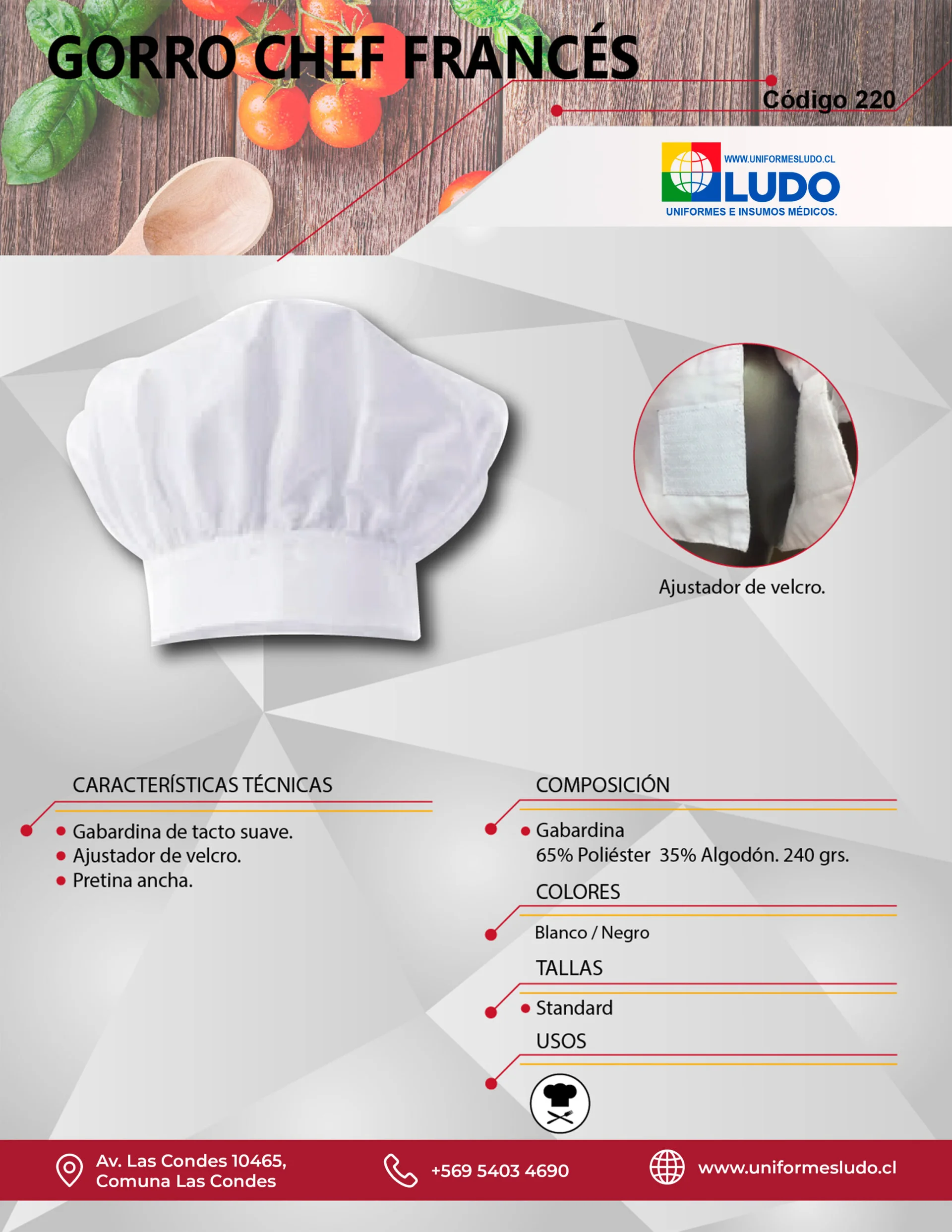 Gorro Chef Frances