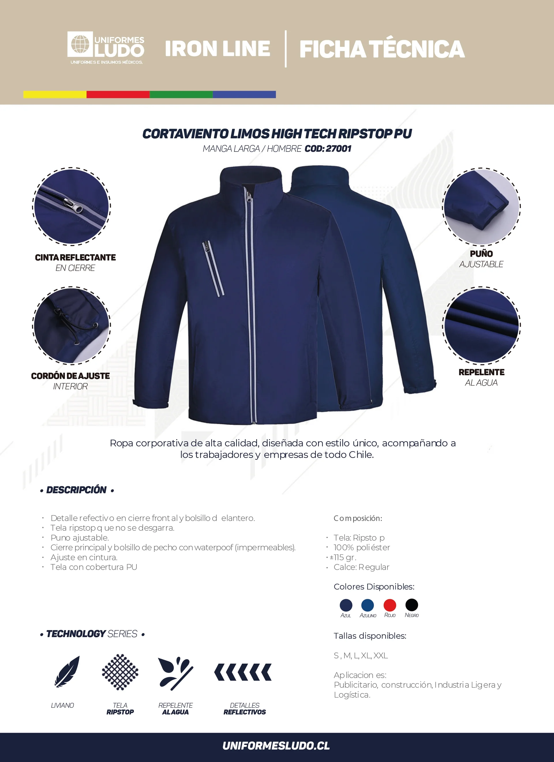 Cortaviento Limos High Tech Ripstop Pu Manga Larga