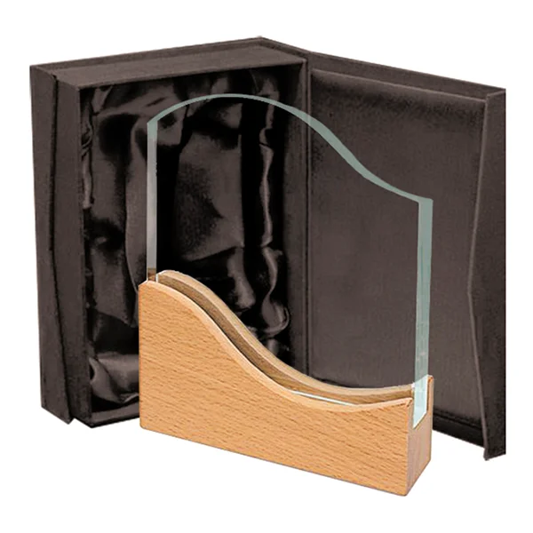 Galvano Cristal con Base de Madera BLAS 26