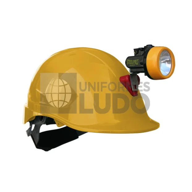 CASCO STEELPRO ABS MTA AMARILLO CON PORTALAMPARA FULL