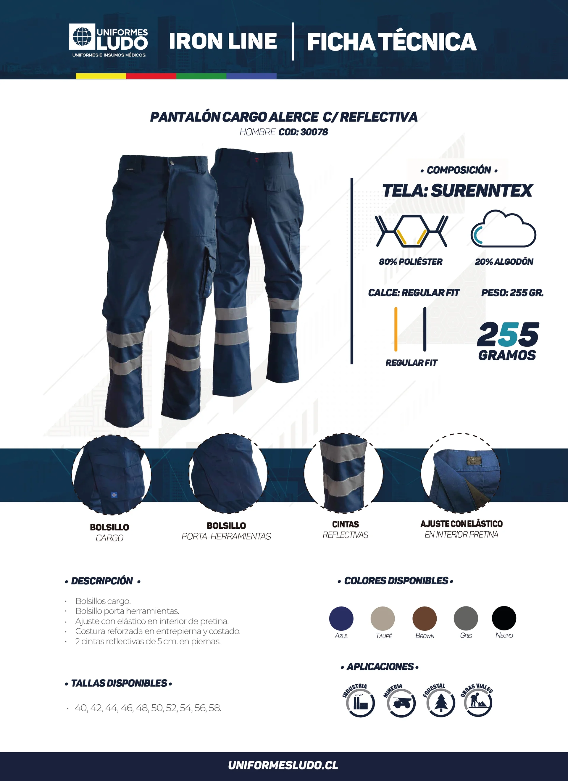 Pantalón Alerce Cinta Reflectiva