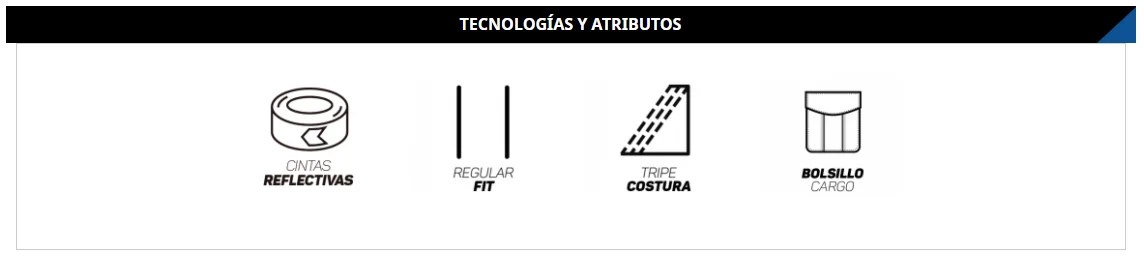 Pantalón Cargo Canvas Cinta Reflectiva Hombre