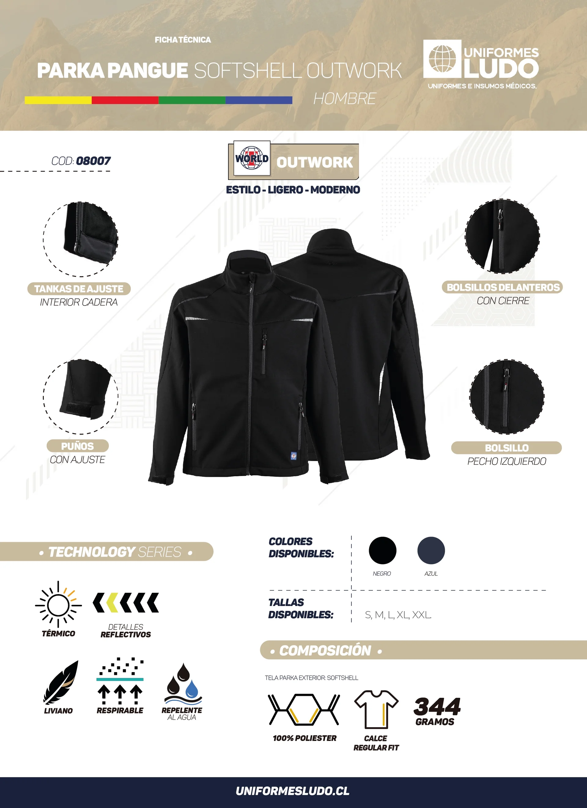 Parka Pangue Softshell Outwork Hombre