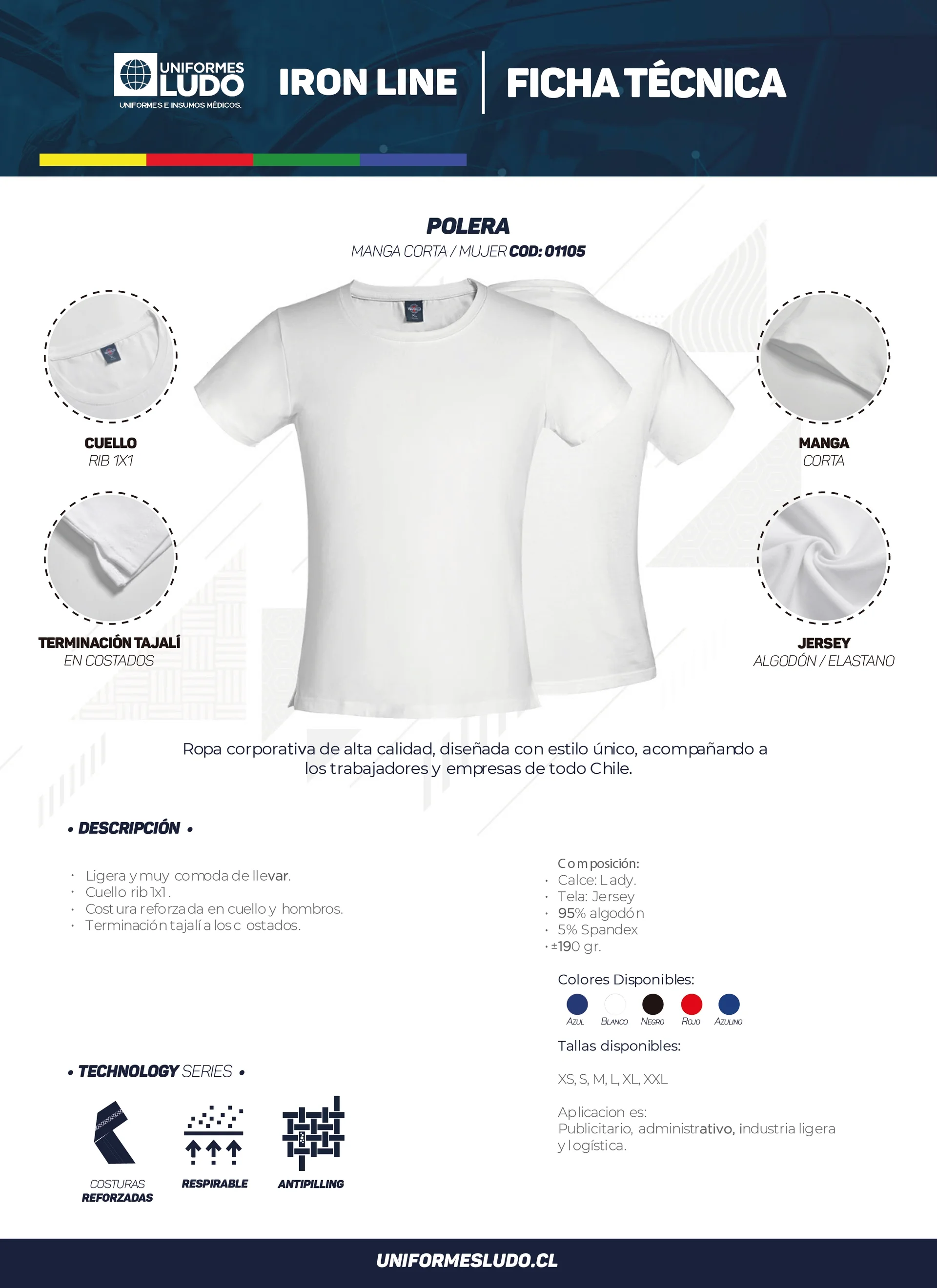 Polera manga corta mujer