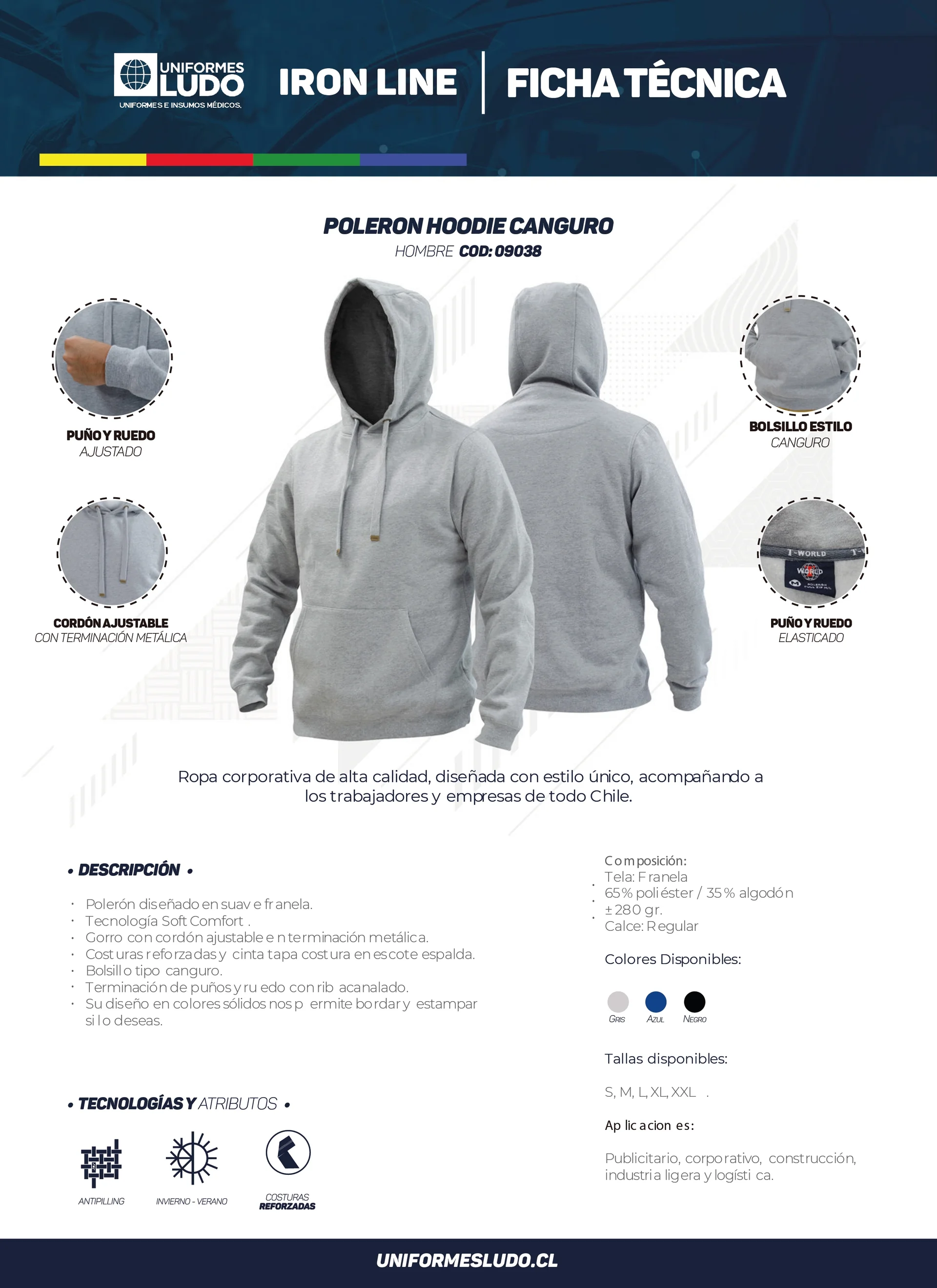 Polerón Hoodie Canguro Unisex