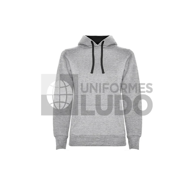 Poleron Urban Mujer Gris/Negro