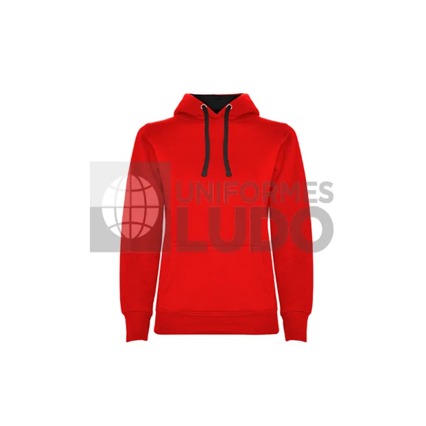 Poleron Urban Mujer Rojo/Negro